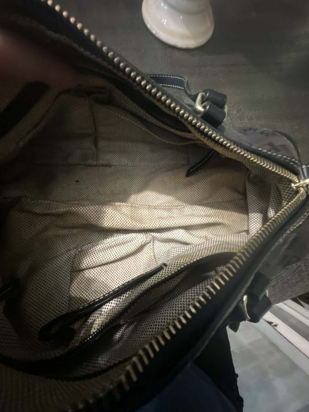 Dooney & Bourke Signature Monogram Canvas Barrel Shoulder Bag - Picture 7 of 8